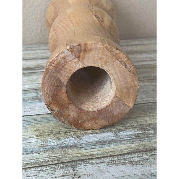 “Vintage Handcrafted Wooden 13" Candlestick Holder – Signed by Harry Stewart” - Picture 11 of 11